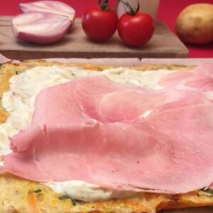 Rollo gratinado de papa y jamón