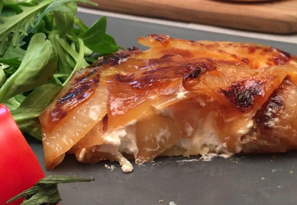 Tarte tatin chèvre oignons