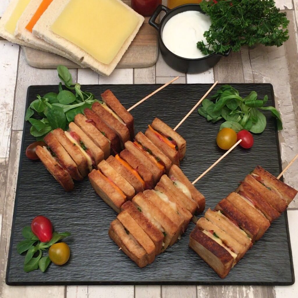 Brochettes croque-monsieur