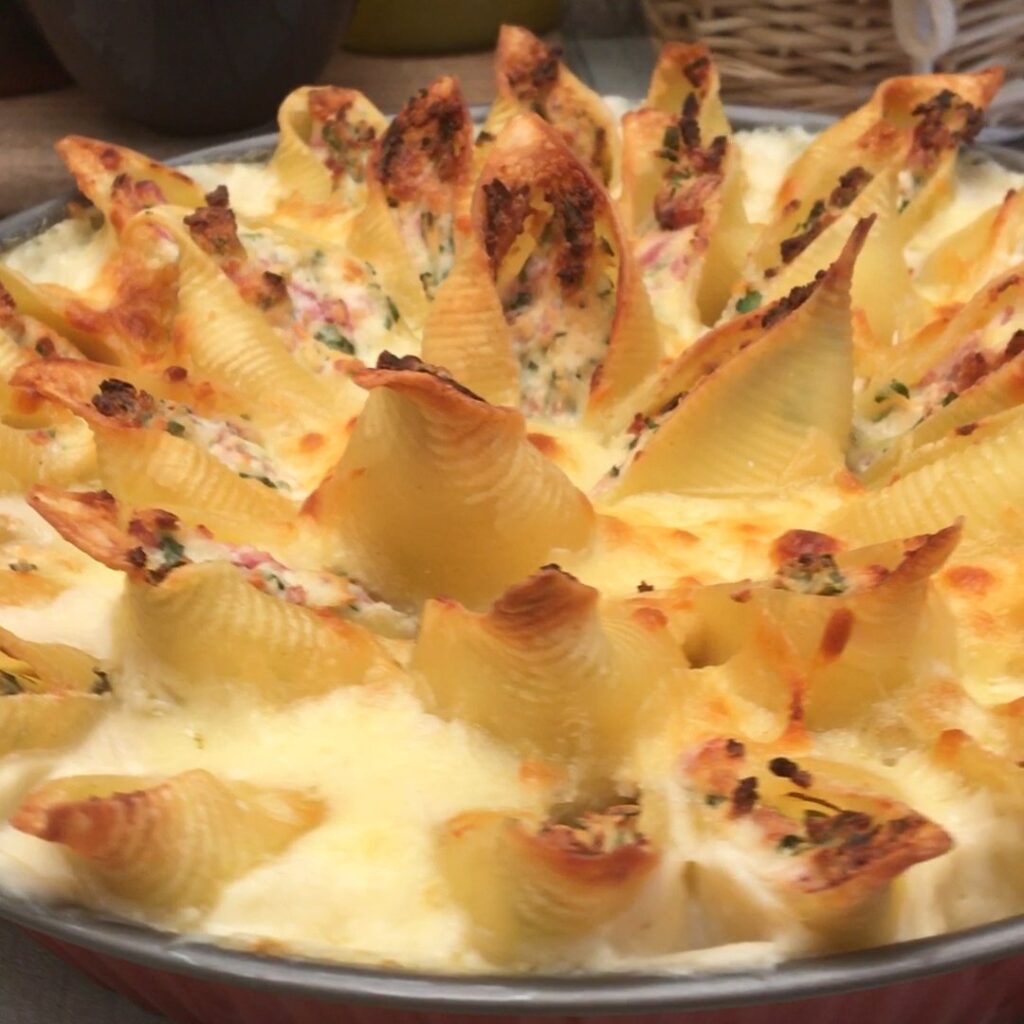 Fiore di pasta al gratin