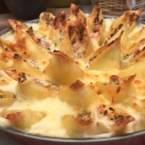 Fiore di pasta al gratin