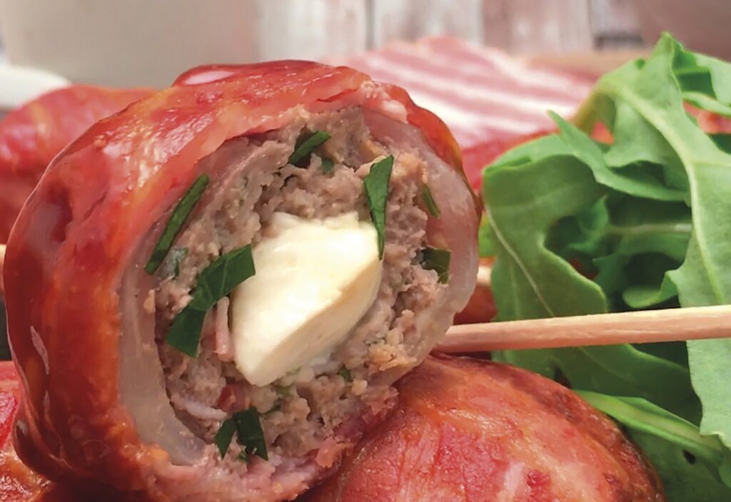 Croquete de carne e bacon