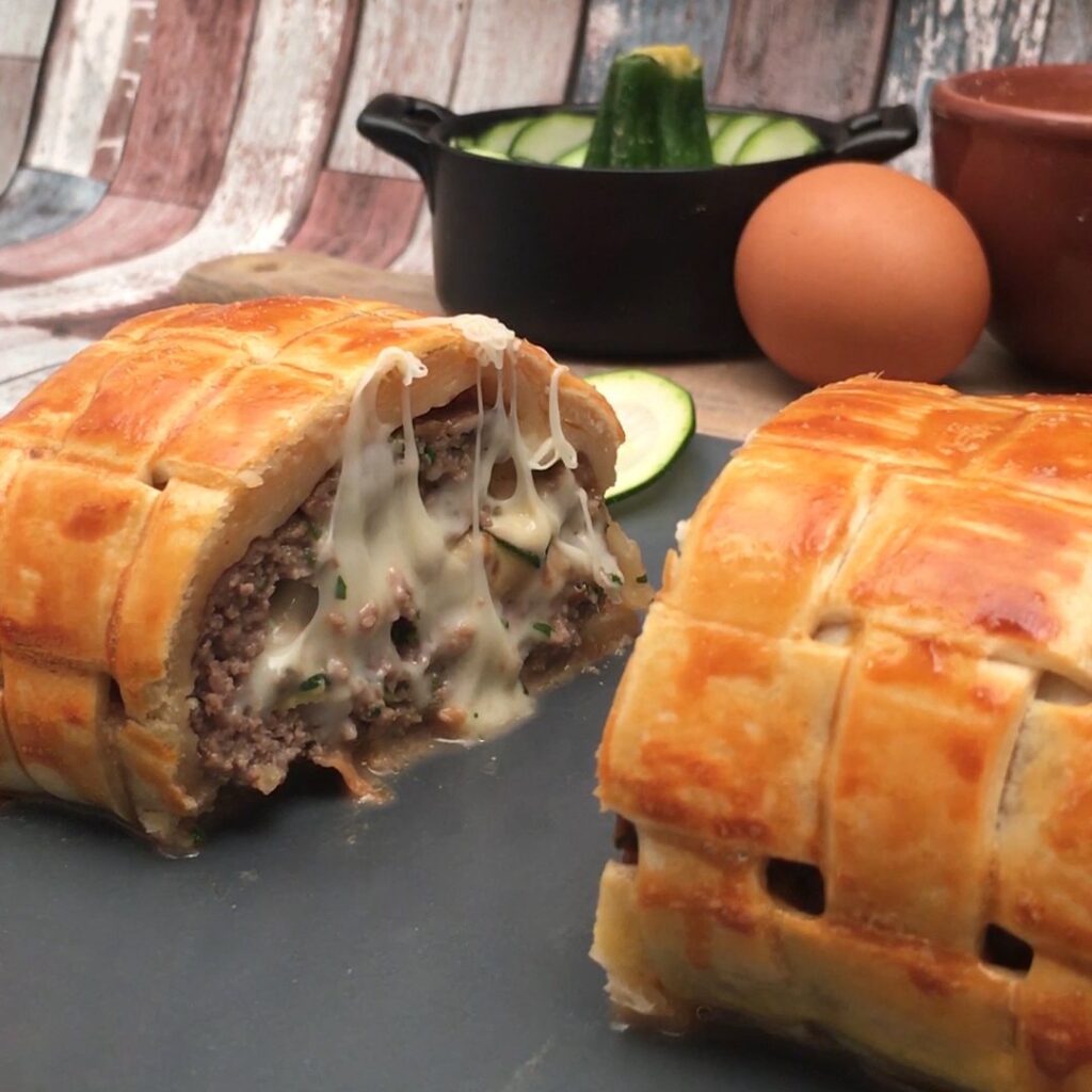 Stuffed beef wellington