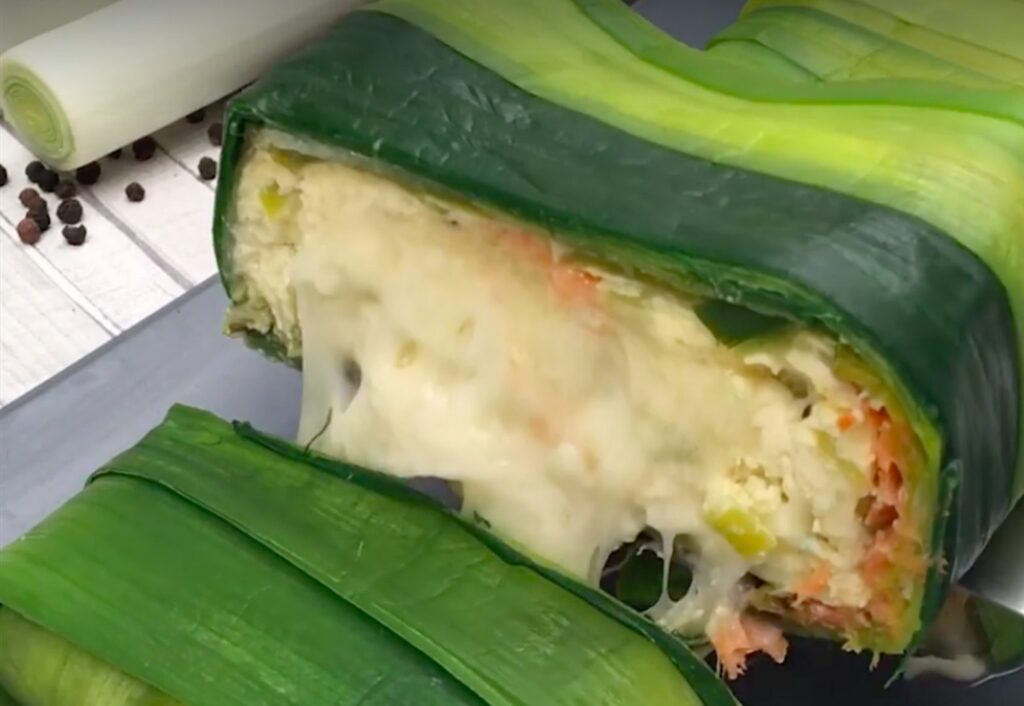 Torta de salmão e alho-poró