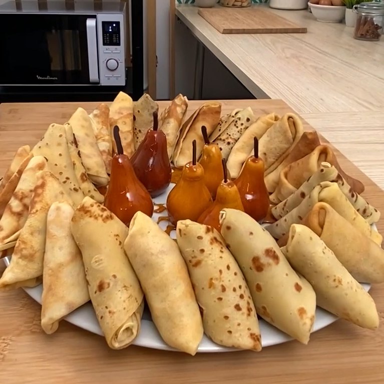 Crêpes poires vanille