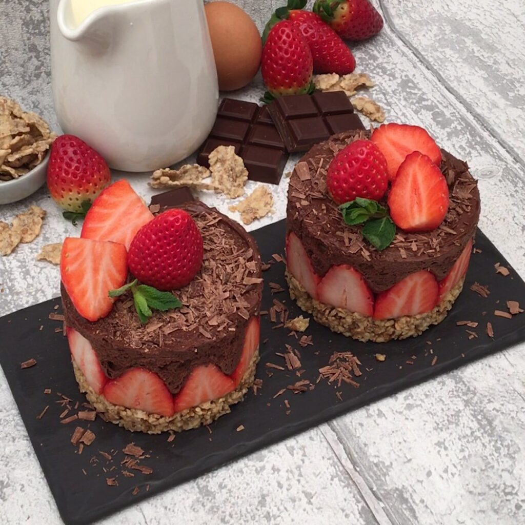 Mini tarta de fresa light