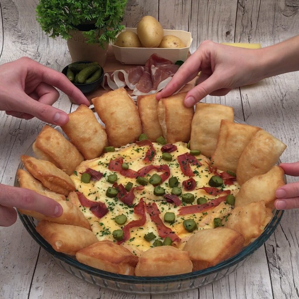 Käse-Schinken-Fondue