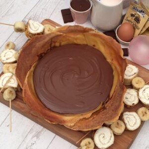 Fondue crêpes chocolat banane