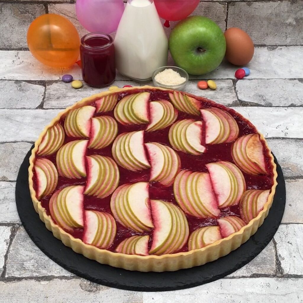 Tarte aux pommes framboises