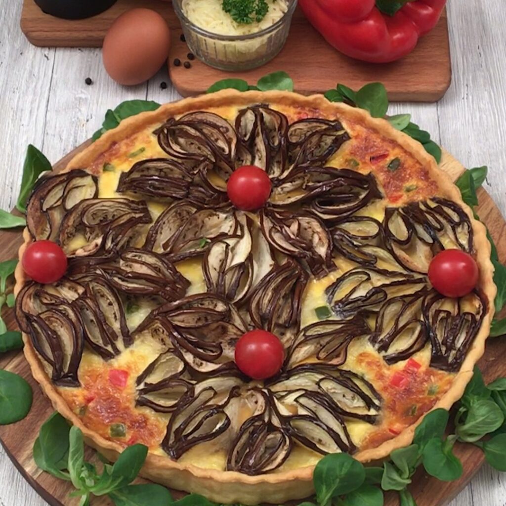 Tarte fleurs d&rsquo;aubergine