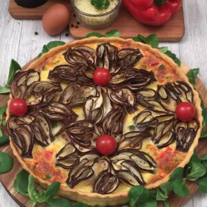 Tarte fleurs d&rsquo;aubergine