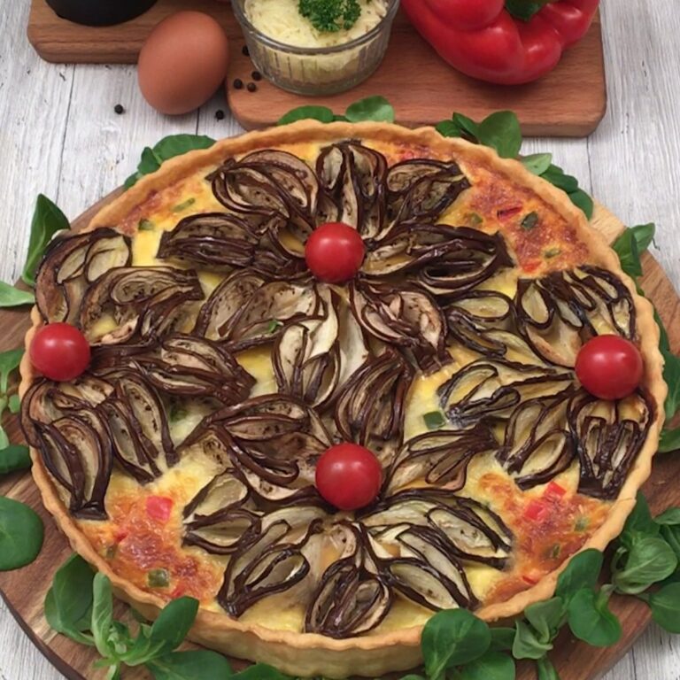 Tarte fleurs d&rsquo;aubergine