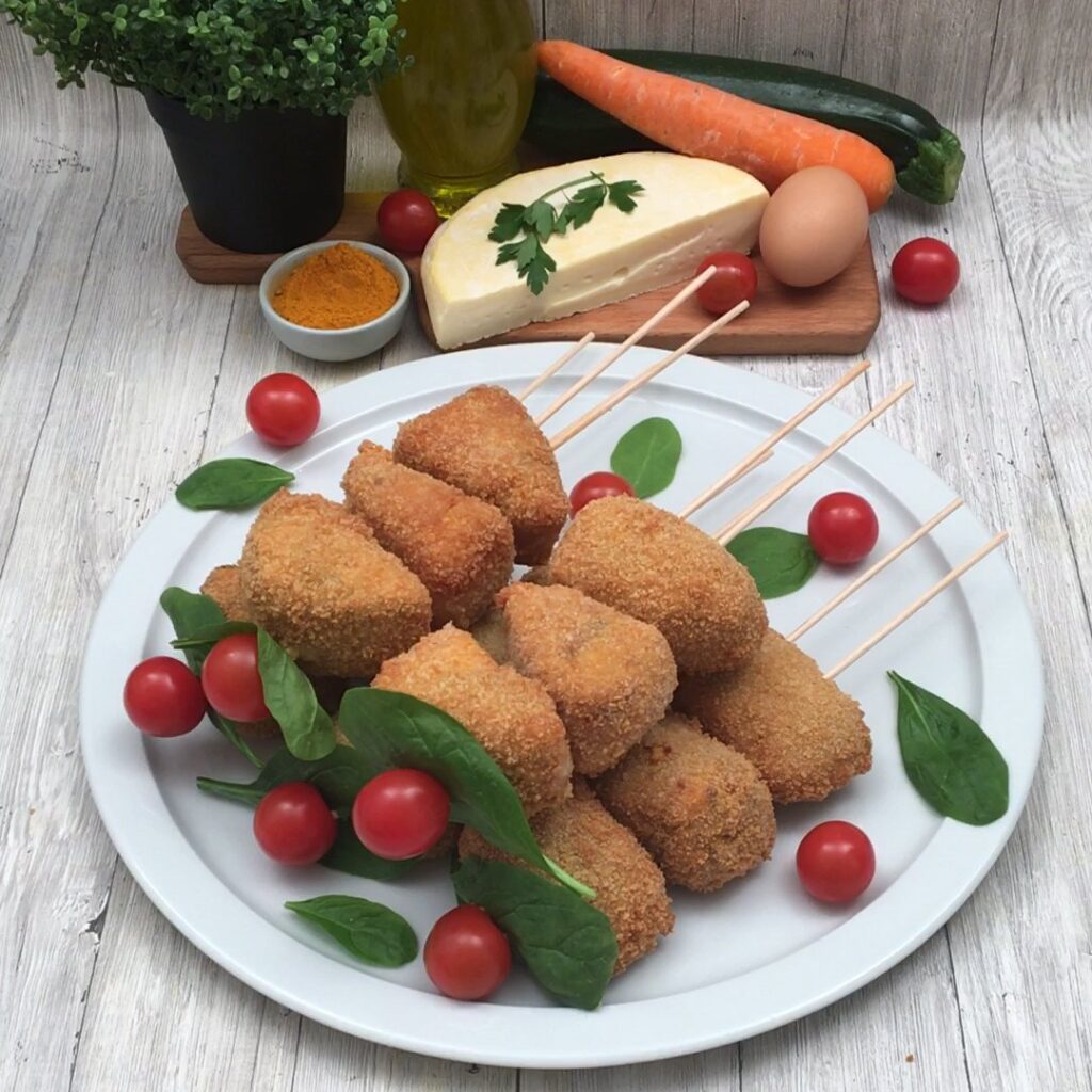 Brochettes estivales de Reblochon pané
