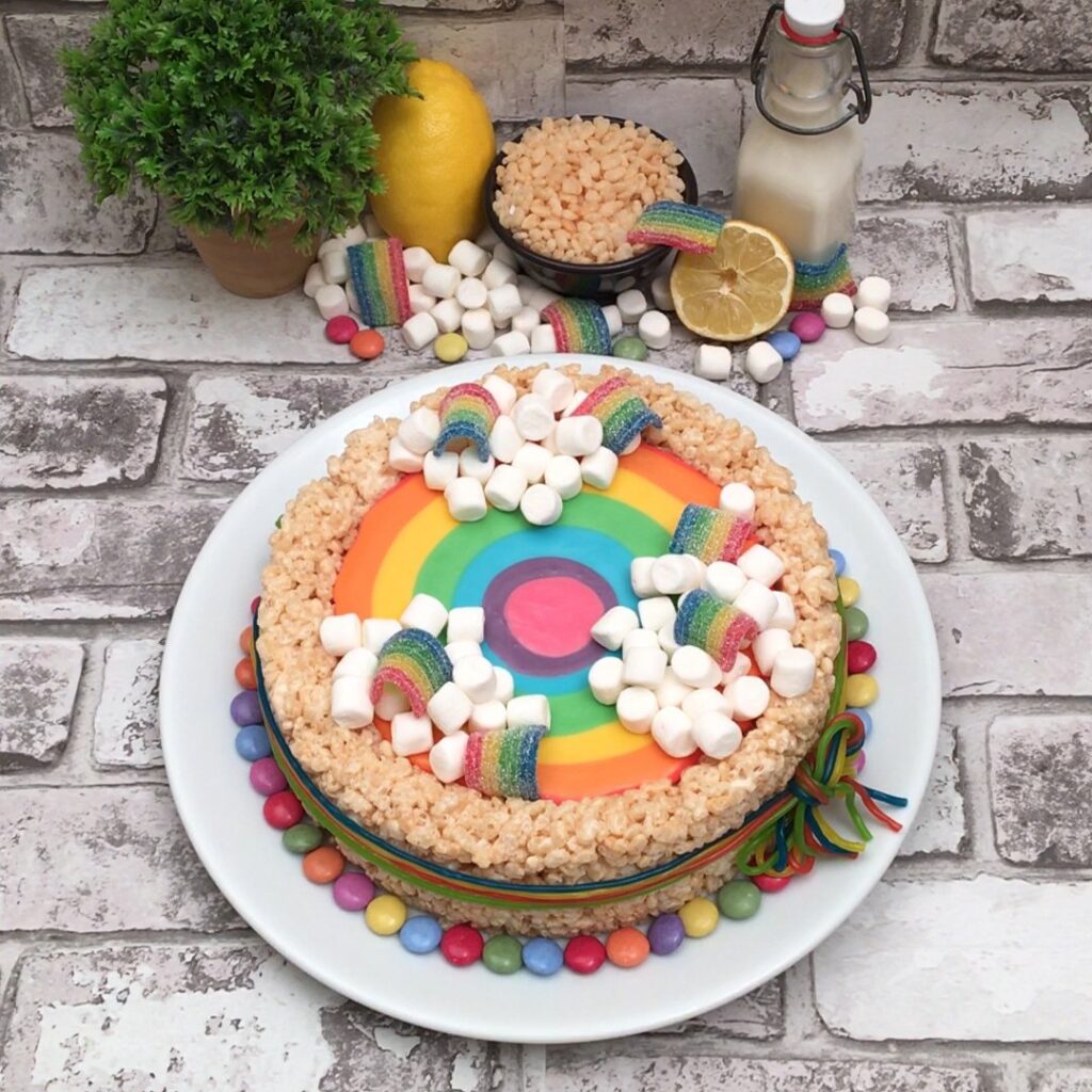 Rainbow No-Bake Cheesecake