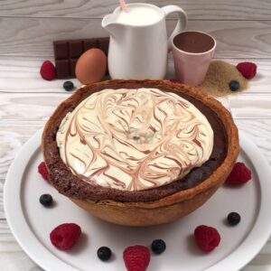 Soufflé géant chocolat caramel