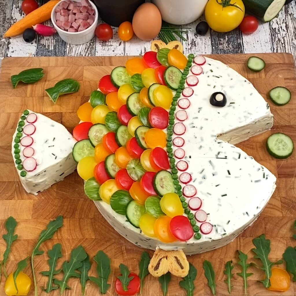 Tarta de pescado con jamón