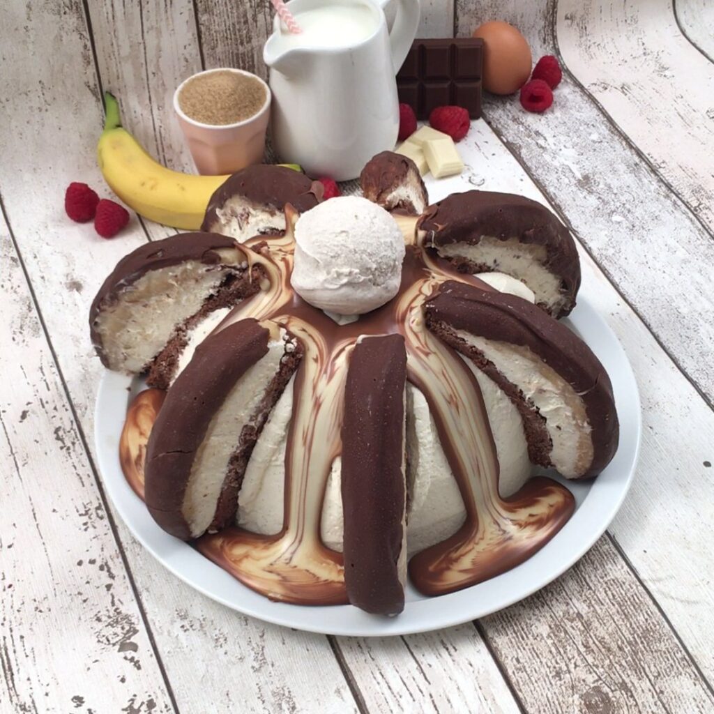 Gâteau chocolat banana split
