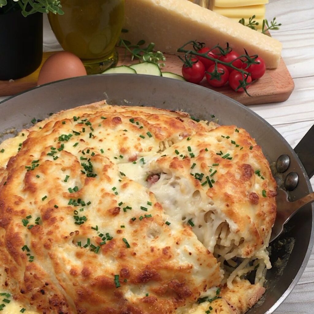 Spaghetti carbonara 4 fromages