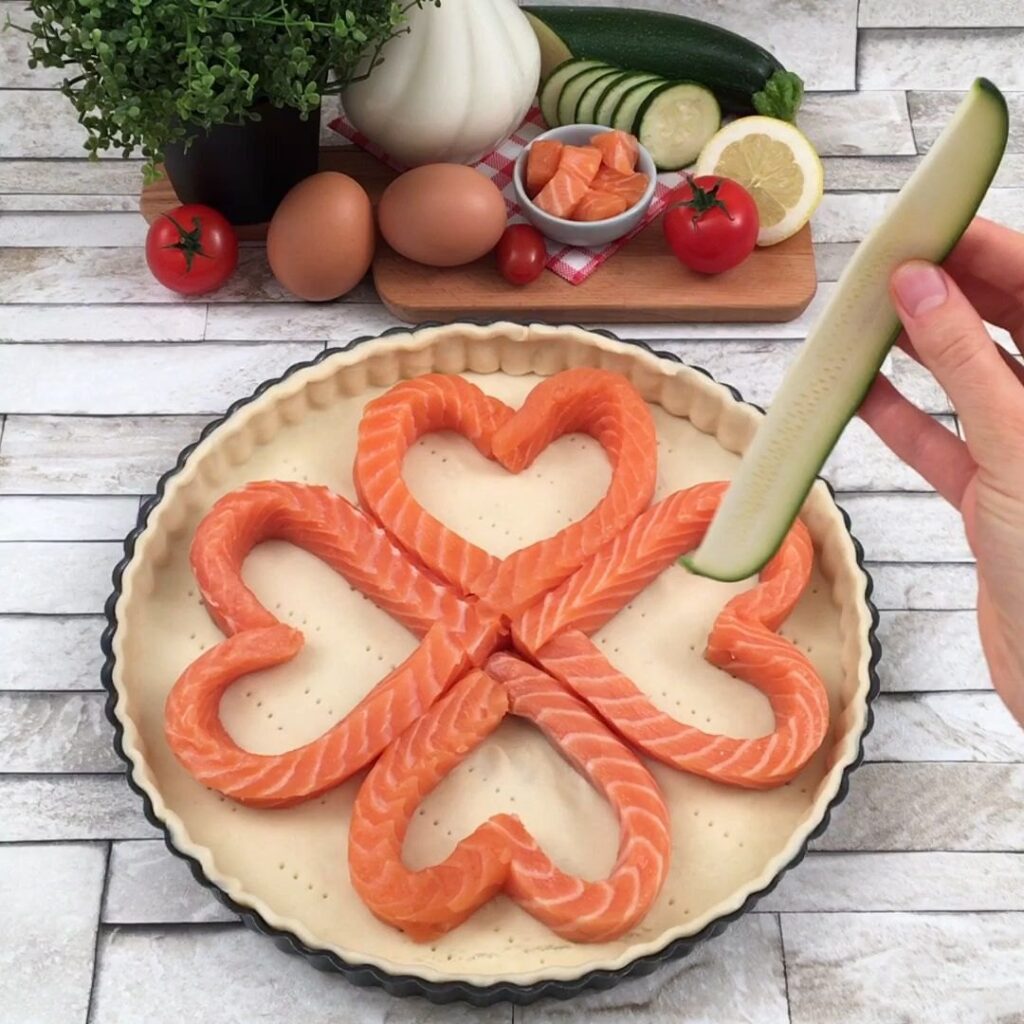 Quiche mit Lachs und Zucchini