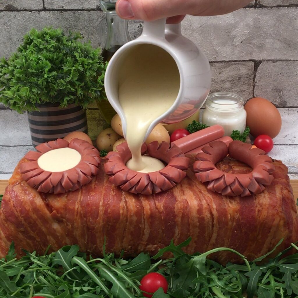 Bacon-Gratin mit senfiger Überraschung