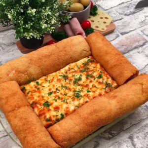 Puré de papas con rollos de pollo!