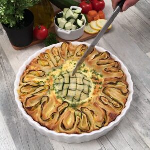 Tarte accordéon saumon courgette