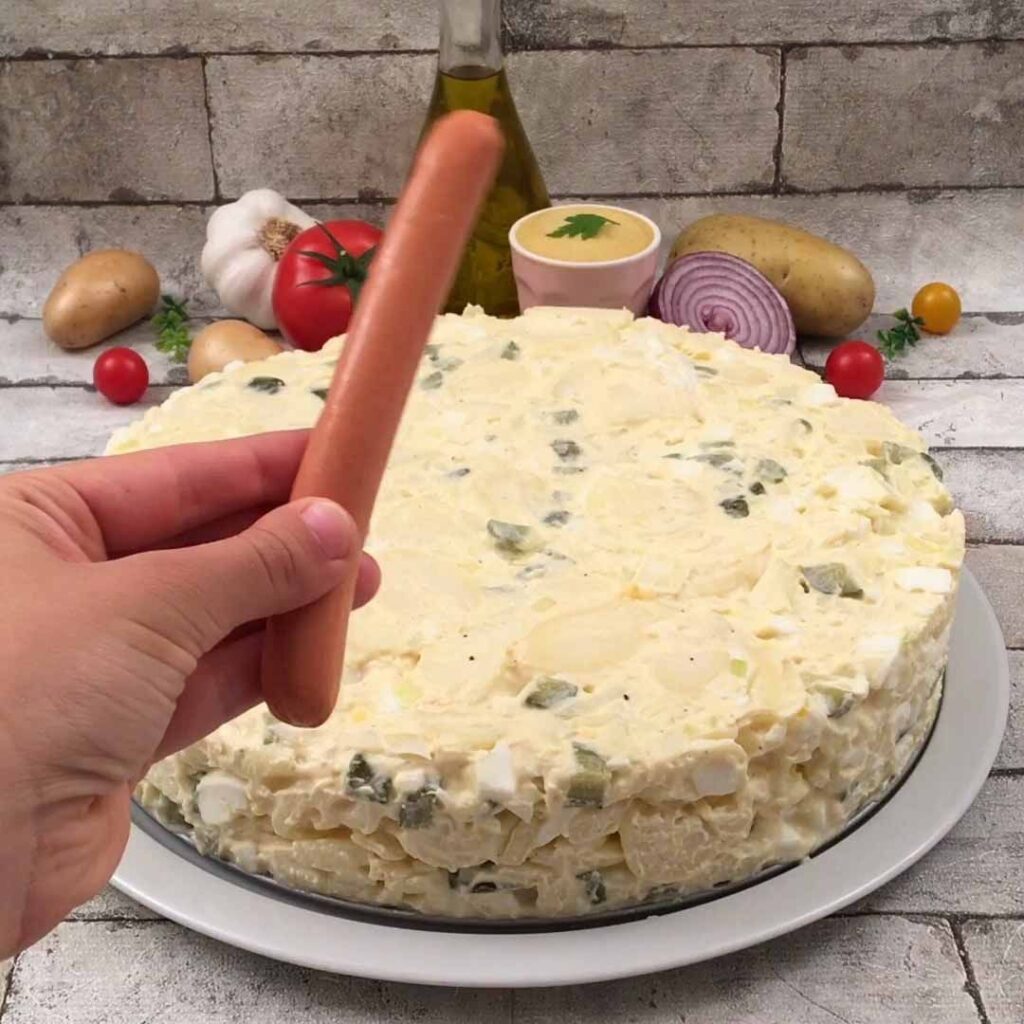 Kartoffelsalat mit Schinken-Schälchen