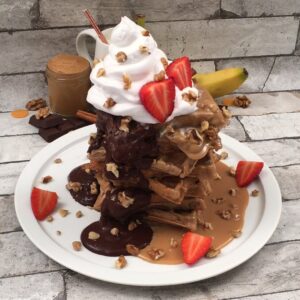 Torre de waffles de plátano!