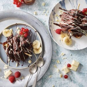 Les crêpes glacées chocolat zébrées