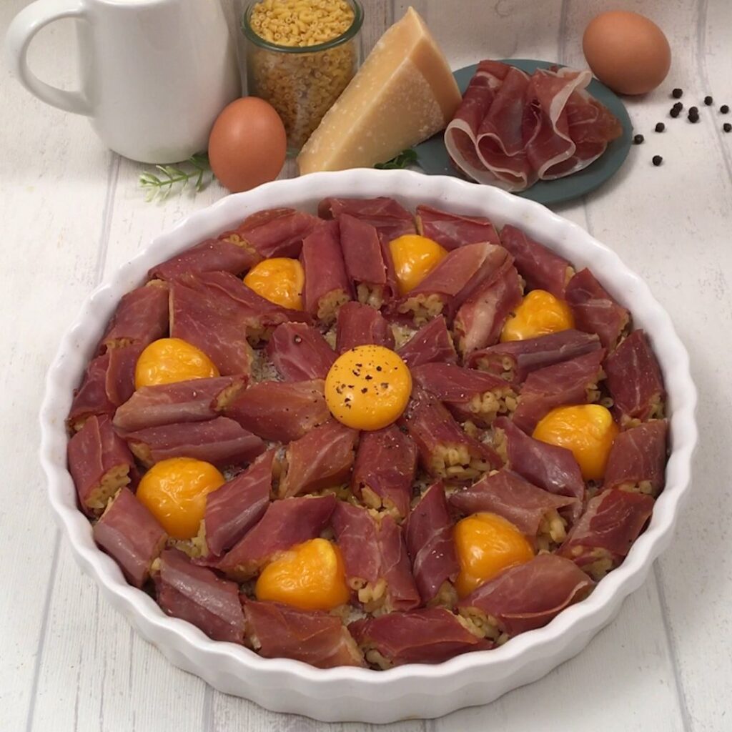 Gratin coquillettes carbonara
