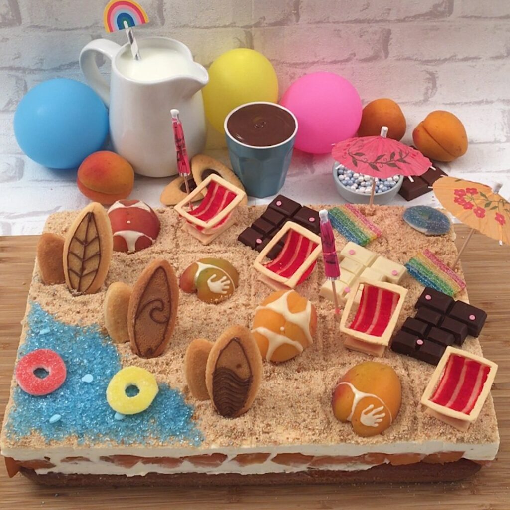 Gâteau abricots à la plage