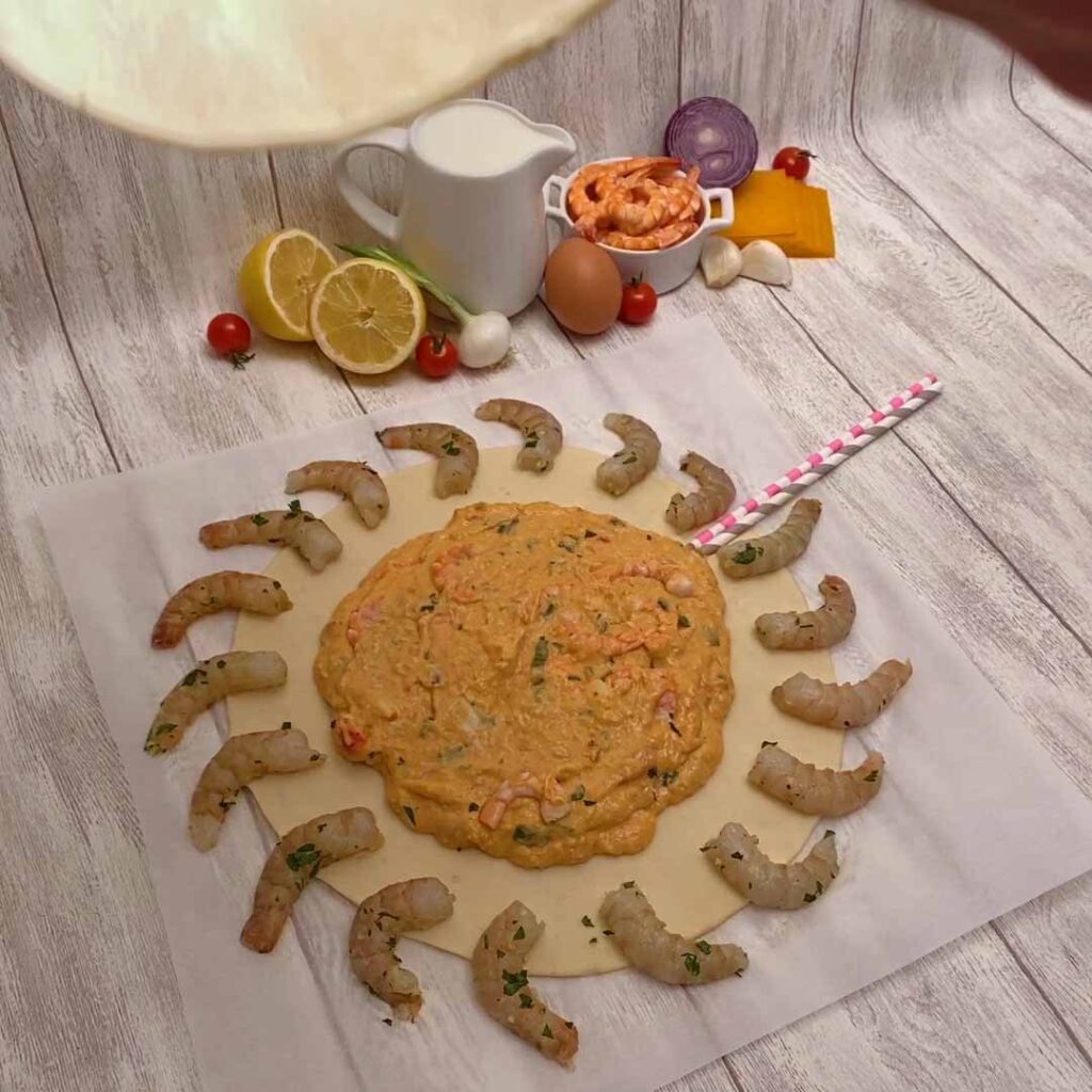 Garnelen-Puste-Pizza