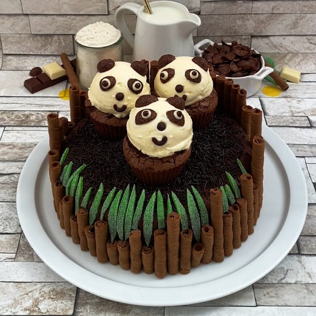 Gâteau au chocolat panda