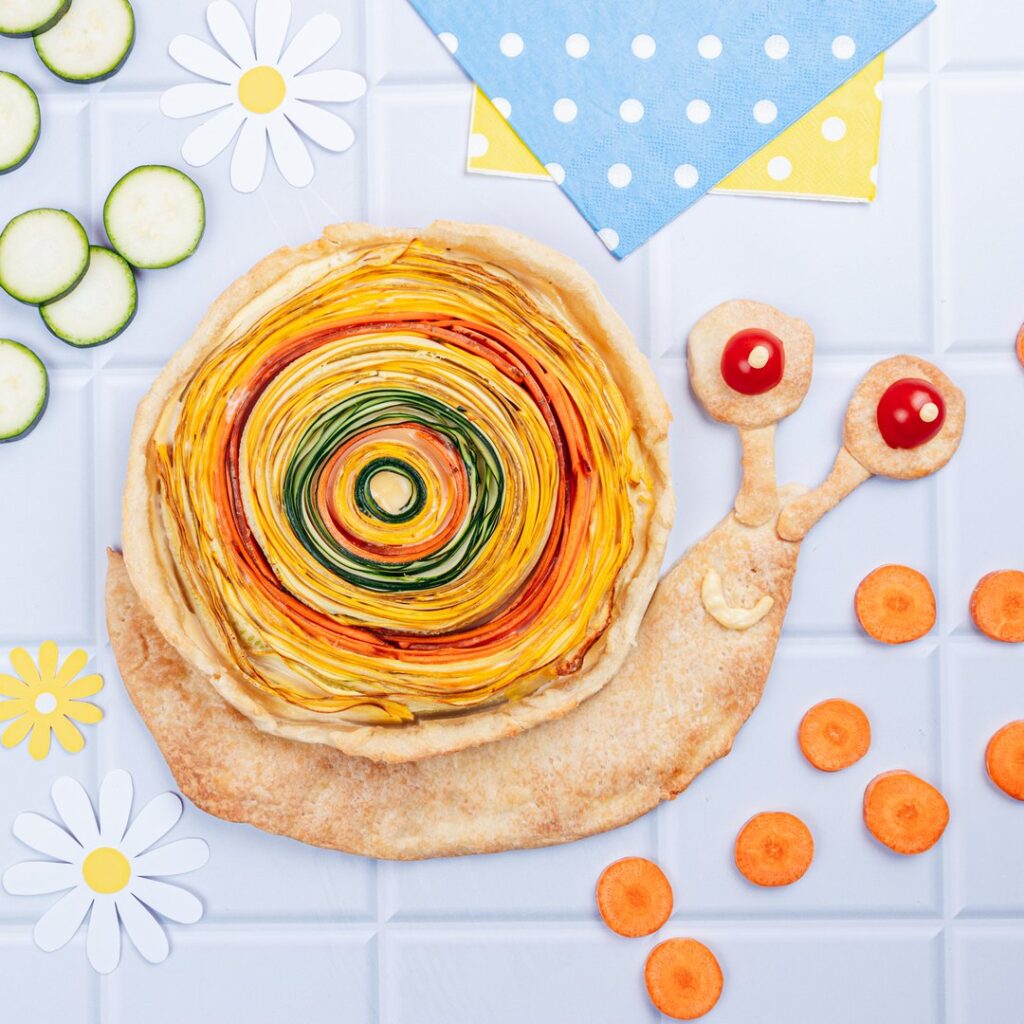 La quiche escargot aux légumes