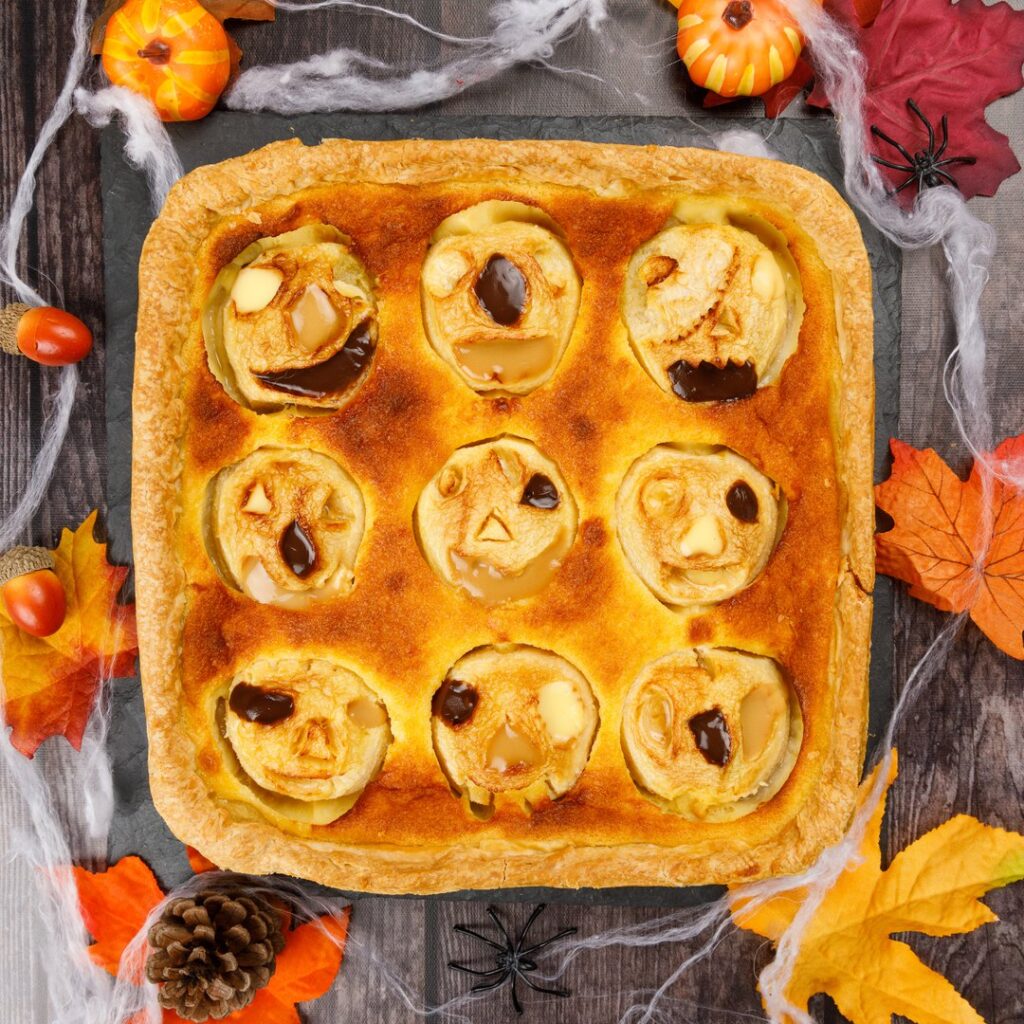 Spooky Apple Head Pie