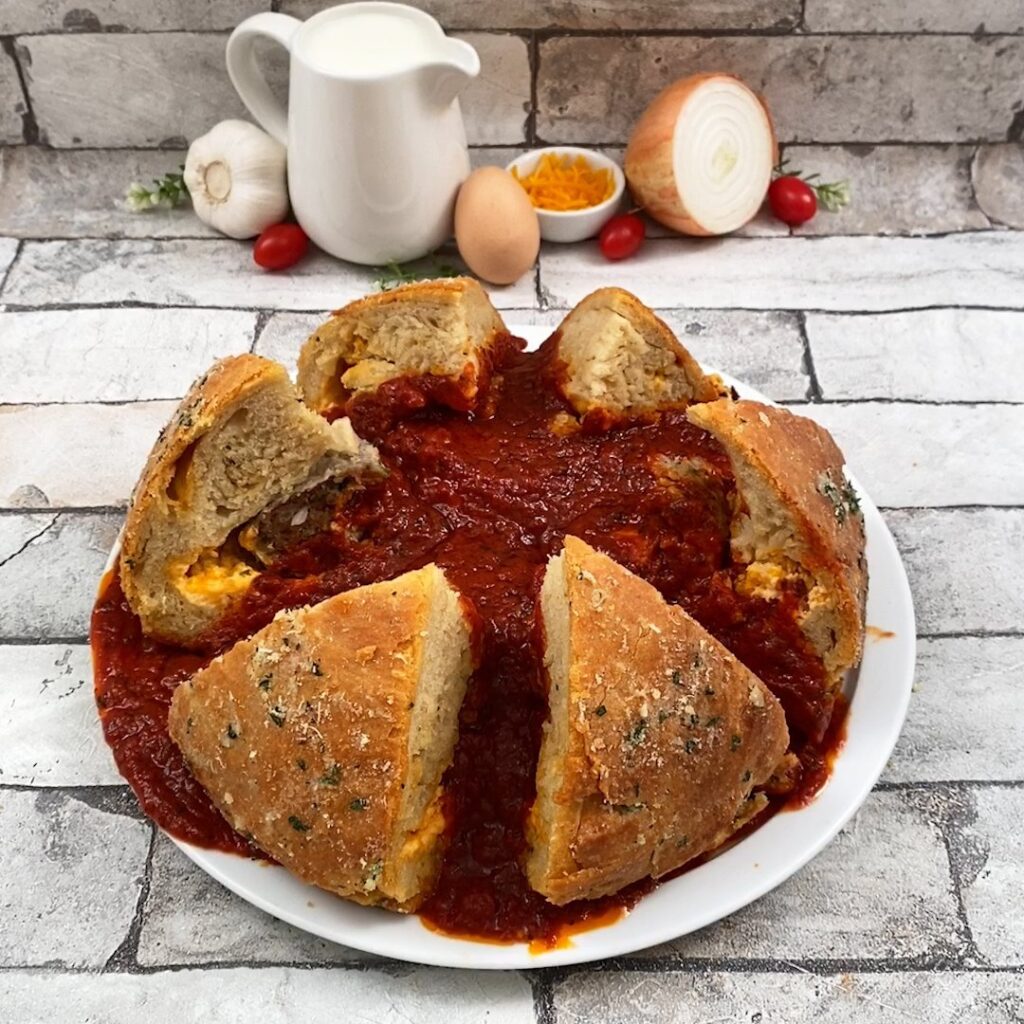 Meatball-Filled Garlic Bread