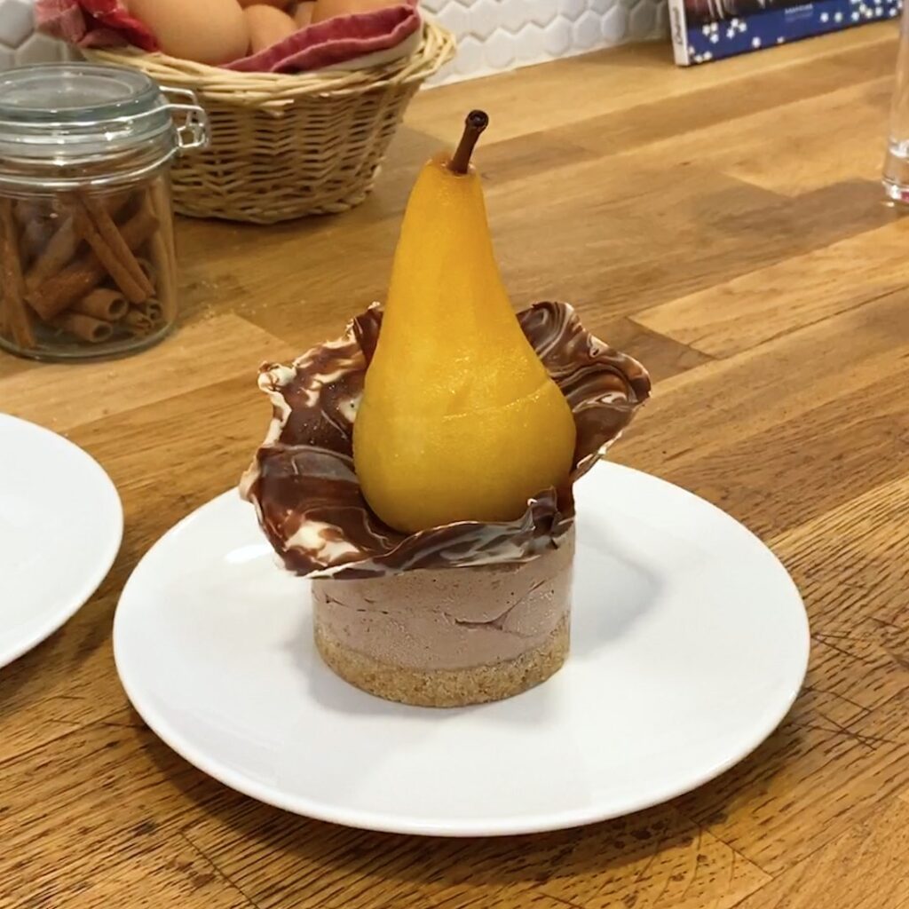 Dessert poire triple chocolat