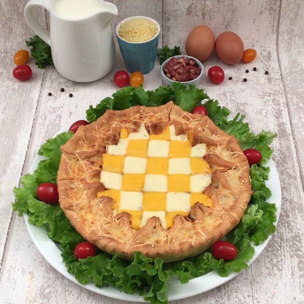 Quiche lorraine géométrique