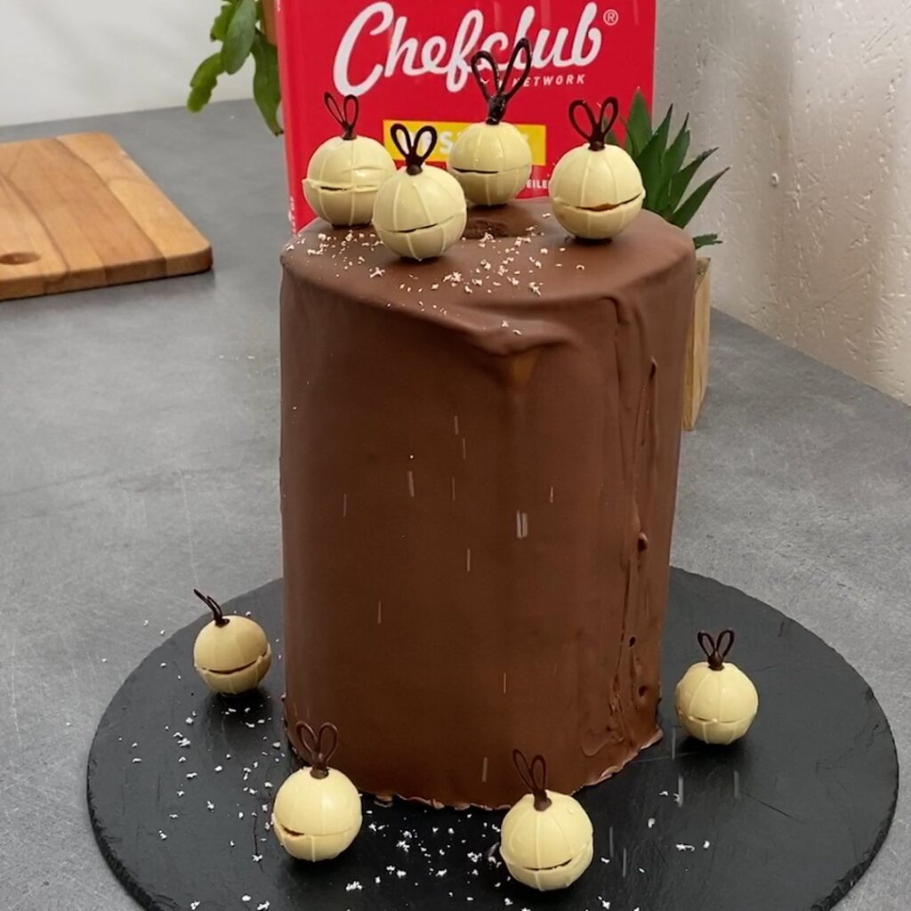 La bûche crêpes chocolat caramel