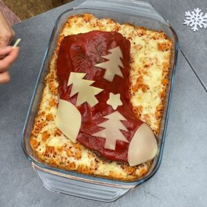 Gratin de pâtes Noël surprise