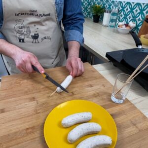 Deutsche Hotdogs mit Weißwurst Deutsche Hotdogs mit Weißwurst