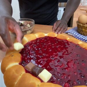 Buchtel-Kuchen mit Vanillesoße