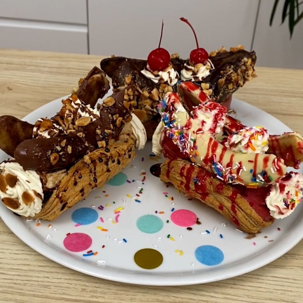 Tacos de banana split