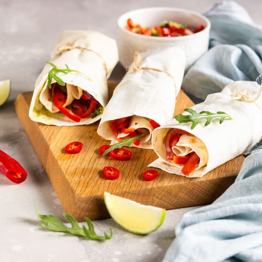 Wrap aux légumes confits