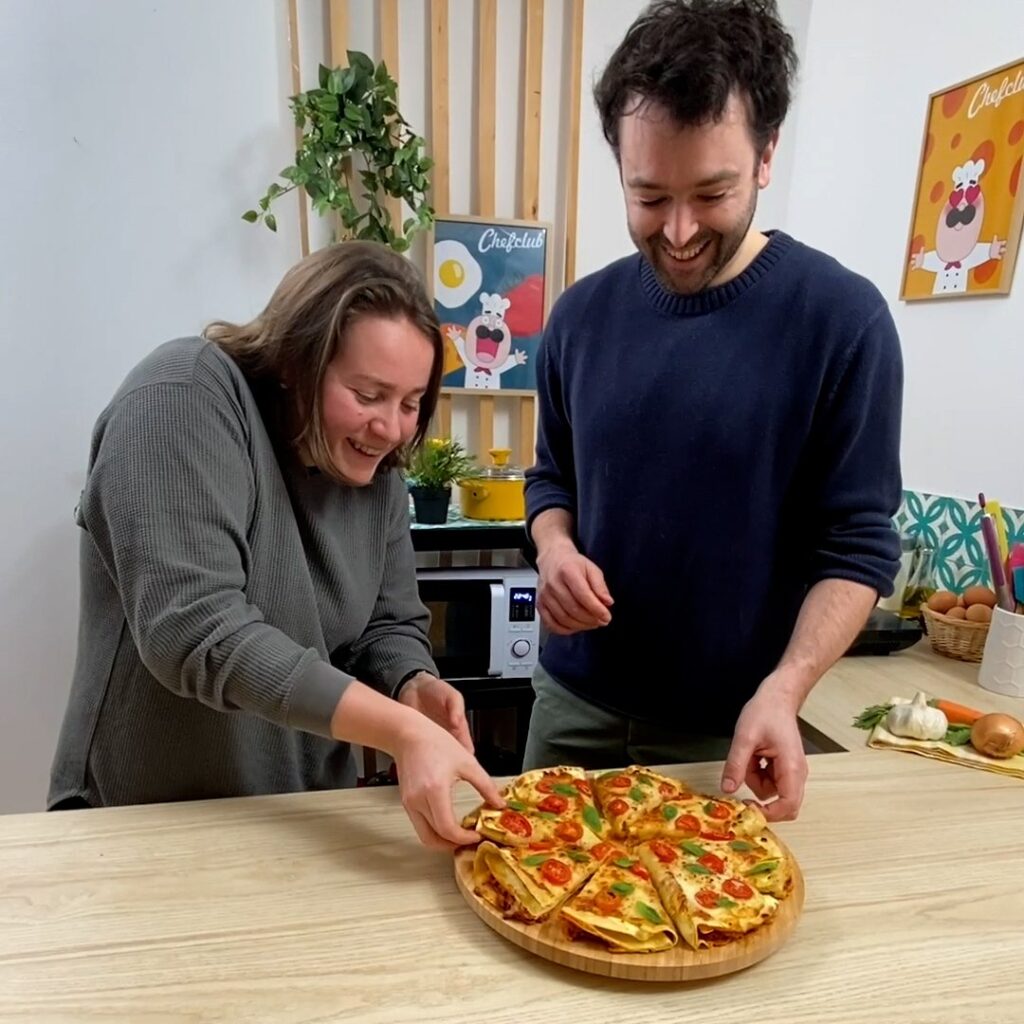 Lasaña en forma de pizza!