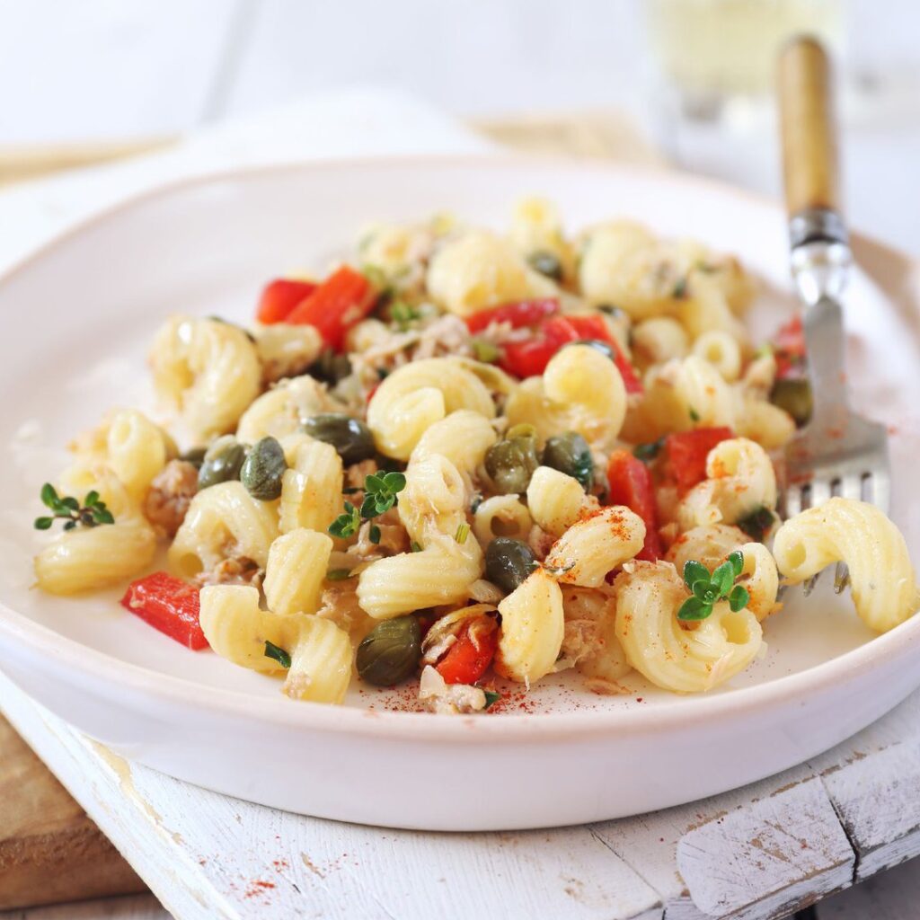 Pâtes au thon aux légumes du soleil