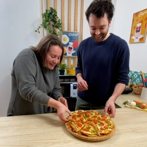 Lasaña en forma de pizza!