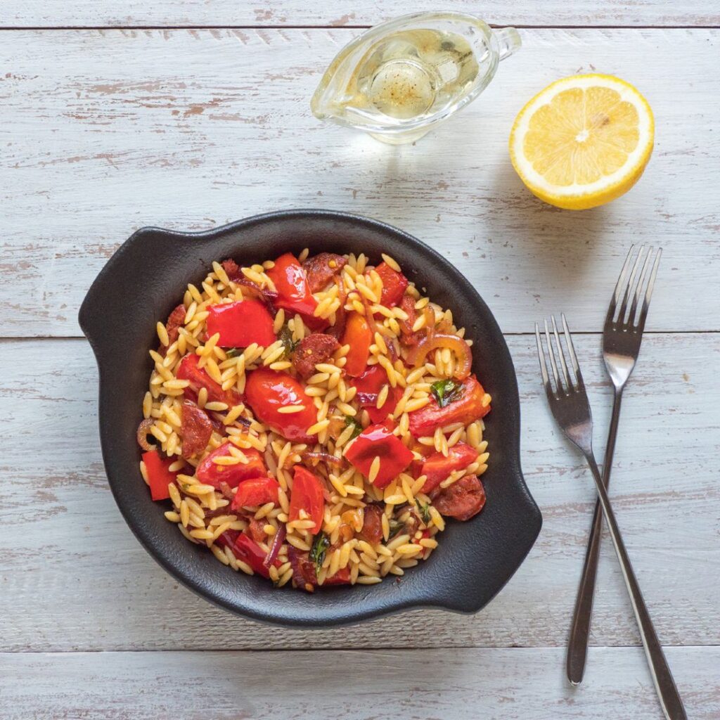 Risotto chorizo tomate
