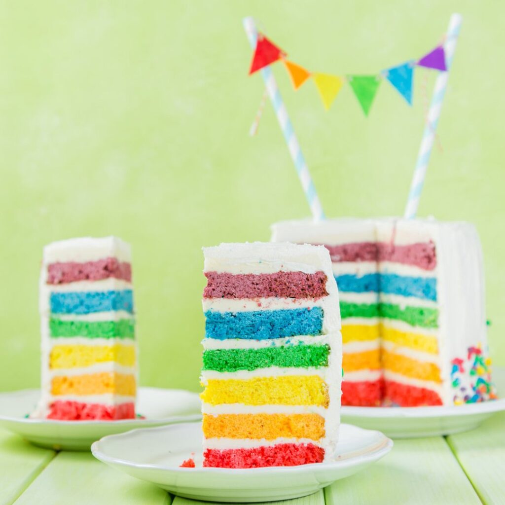 Gâteau arc-en-ciel magique
