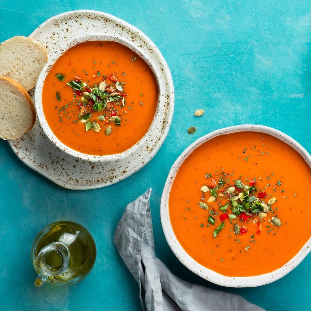 Gaspacho andalou tomate concombre poivrons